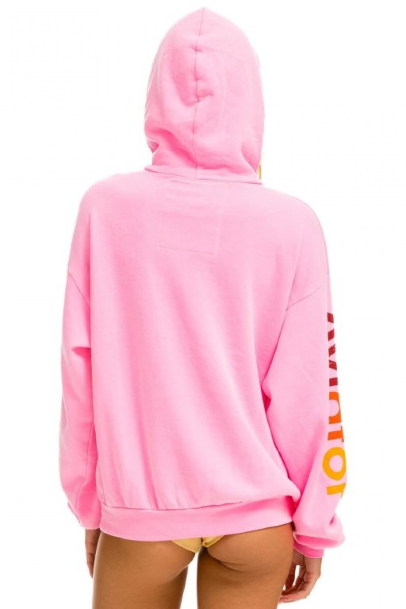 Sudadera con Capucha Aviator Nation Relaxed Pullover Mujer Pink | 07ATXOBLY