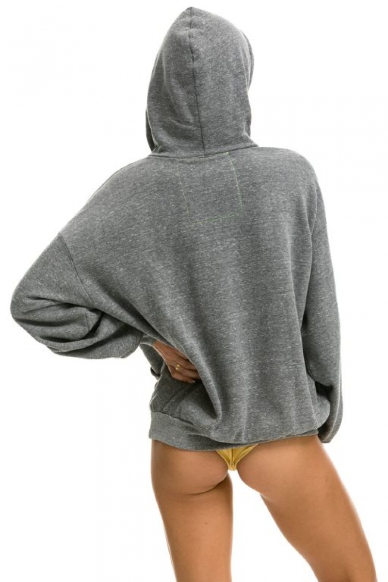 Sudadera con Capucha Aviator Nation Relaxed Pullover Mujer Grey | 07BRKJVPL