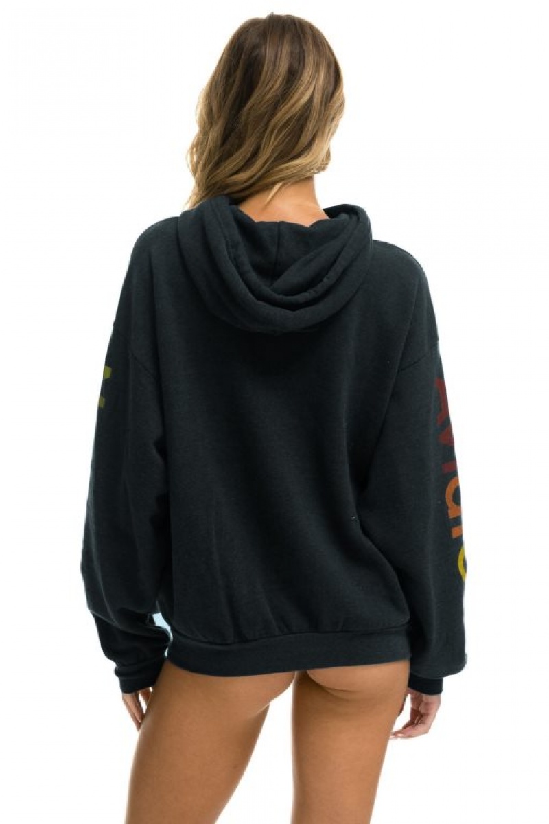 Sudadera con Capucha Aviator Nation Relaxed Pullover Mujer Grey | 07CGWRVXB