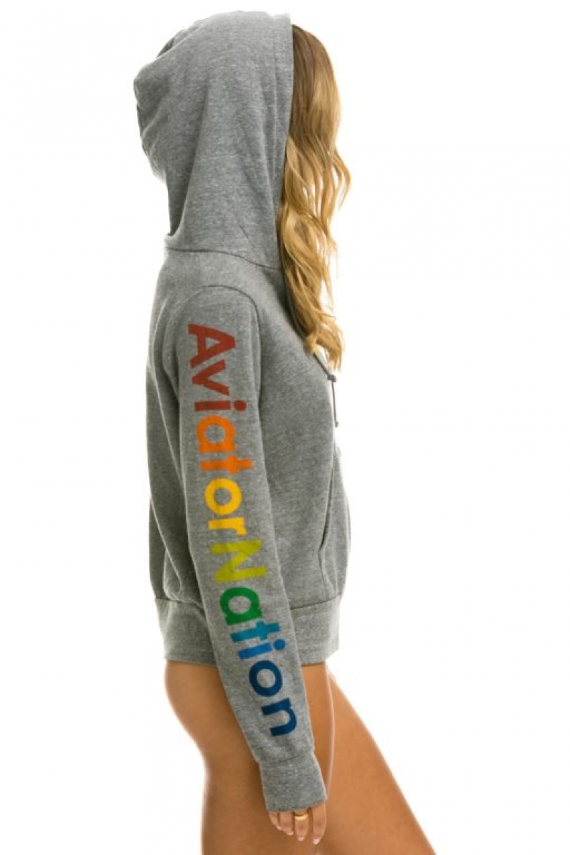 Sudadera con Capucha Aviator Nation San Francisco Hombre Grey | 60PBSCFNM