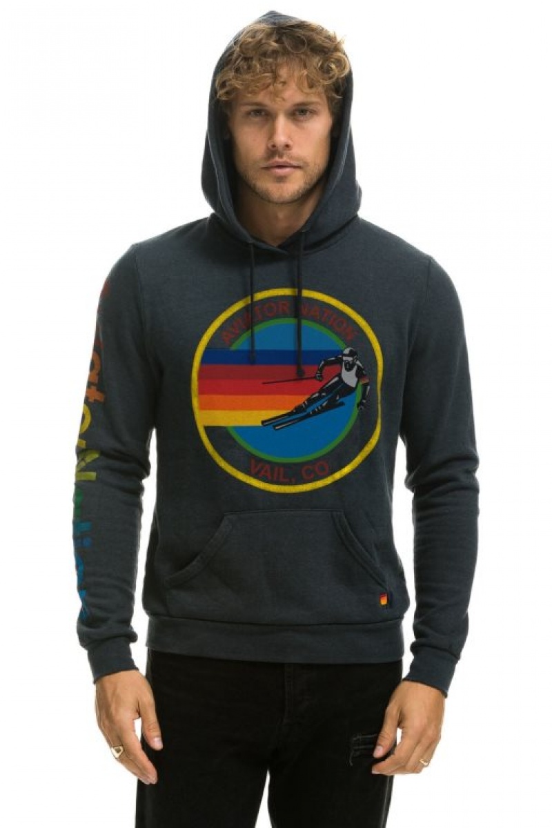 Sudadera con Capucha Aviator Nation Vail Pullover Mujer Grey | 06TJXFVKC
