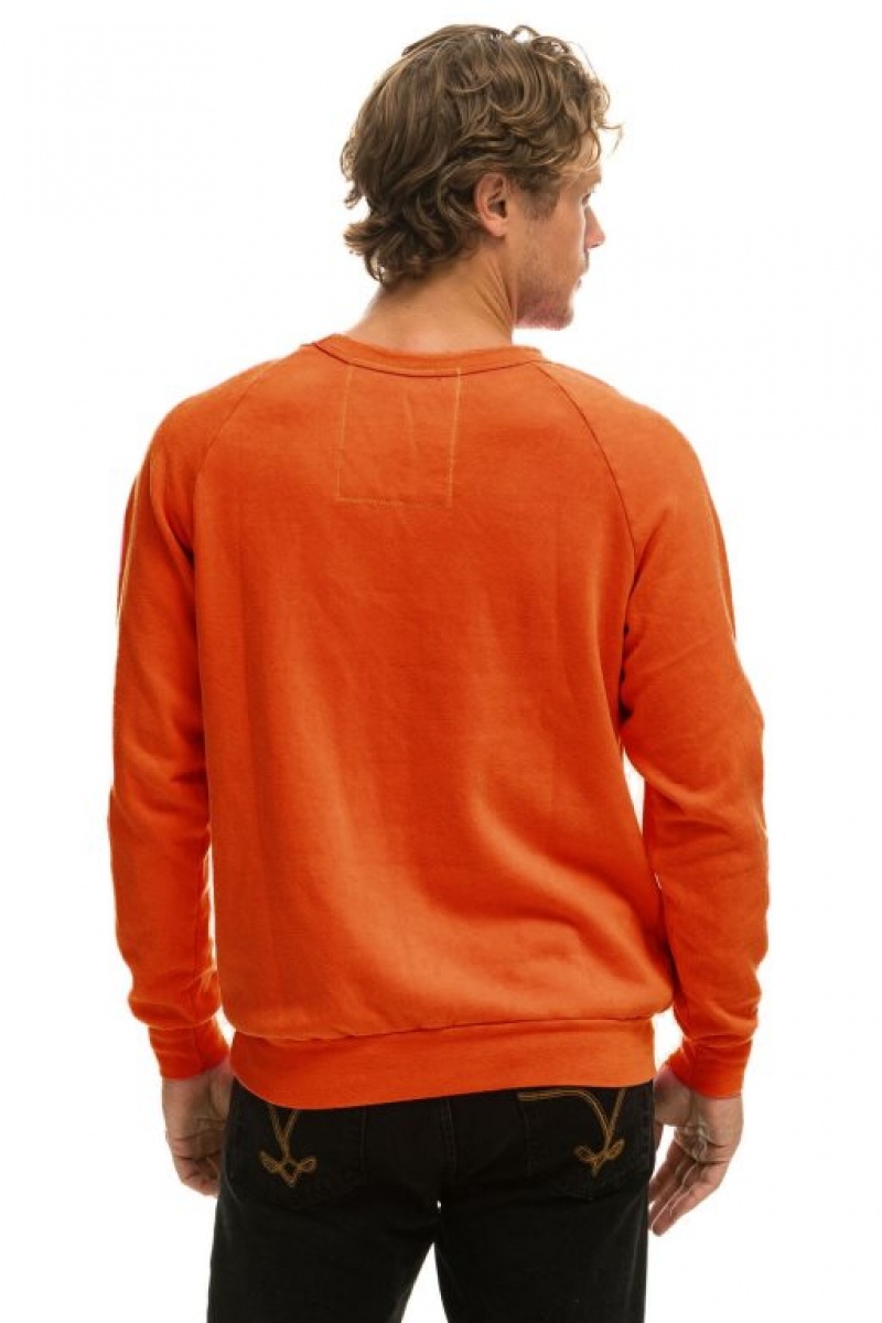 Sudaderas Aviator Nation 5 Stripe Crew Mujer Orange / Yellow / Purple | 20ROQKXGT