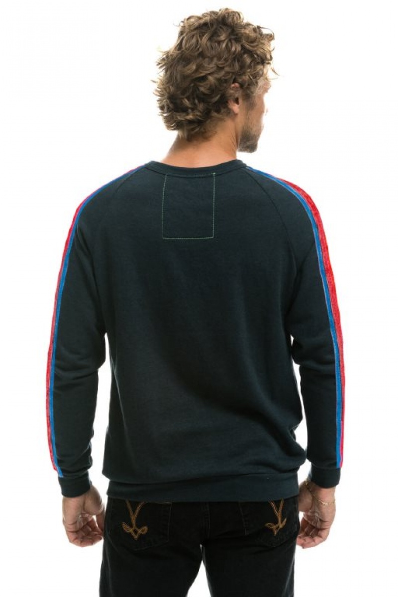 Sudaderas Aviator Nation 5 Stripe Smiley 2 Mujer Crew Sweatshirt | 20RMQVUJZ