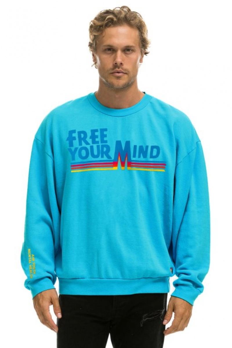 Sudaderas Aviator Nation Aim Youth Mental Health Relaxed Mujer Blue | 20PKDWXFI