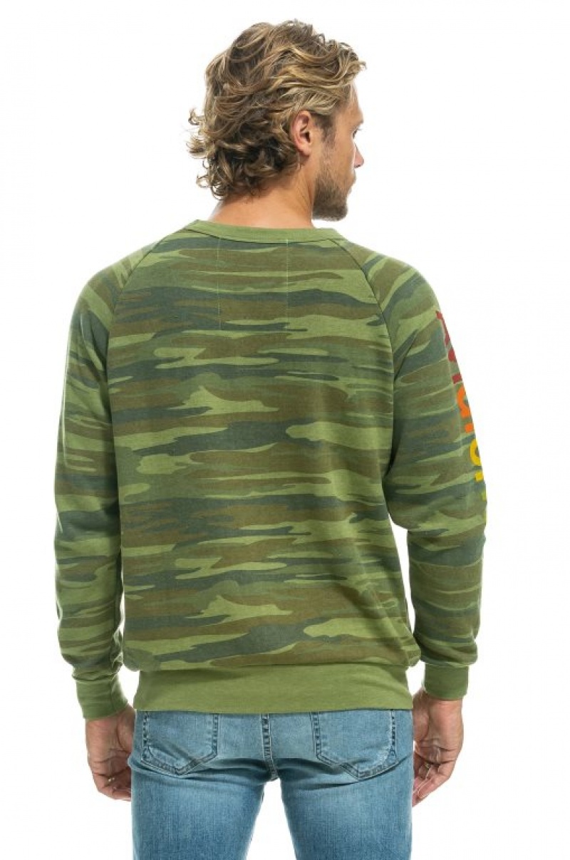 Sudaderas Aviator Nation Aspen Crew Mujer Camo | 20OVSLCIT