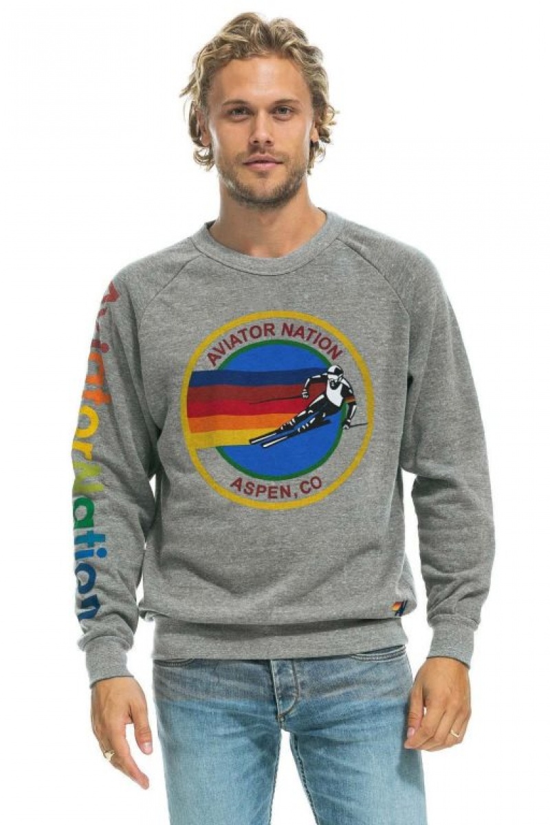 Sudaderas Aviator Nation Aspen Mujer Grey | 19DQKNSIG