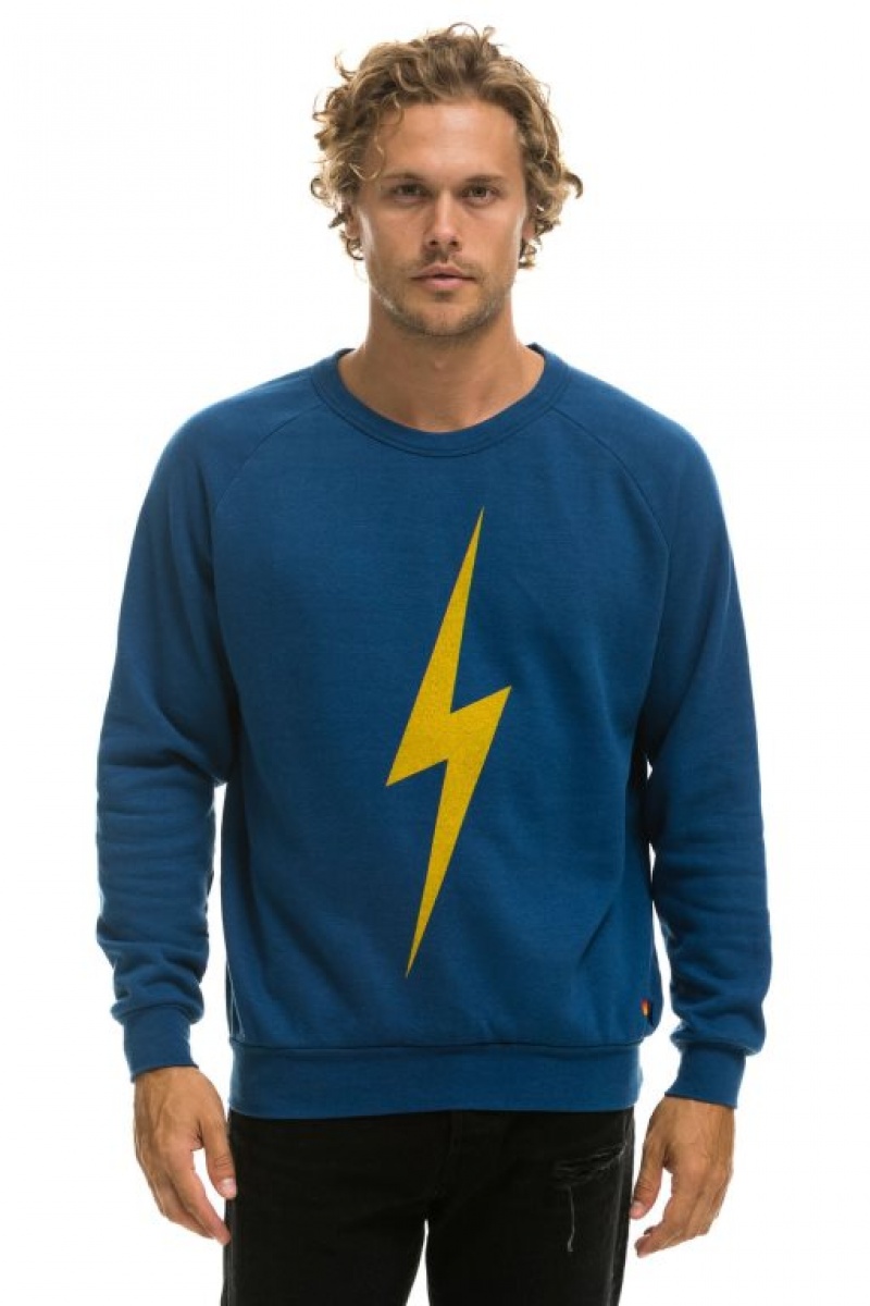 Sudaderas Aviator Nation Bolt Crew Mujer Royal | 18NHGKBXZ