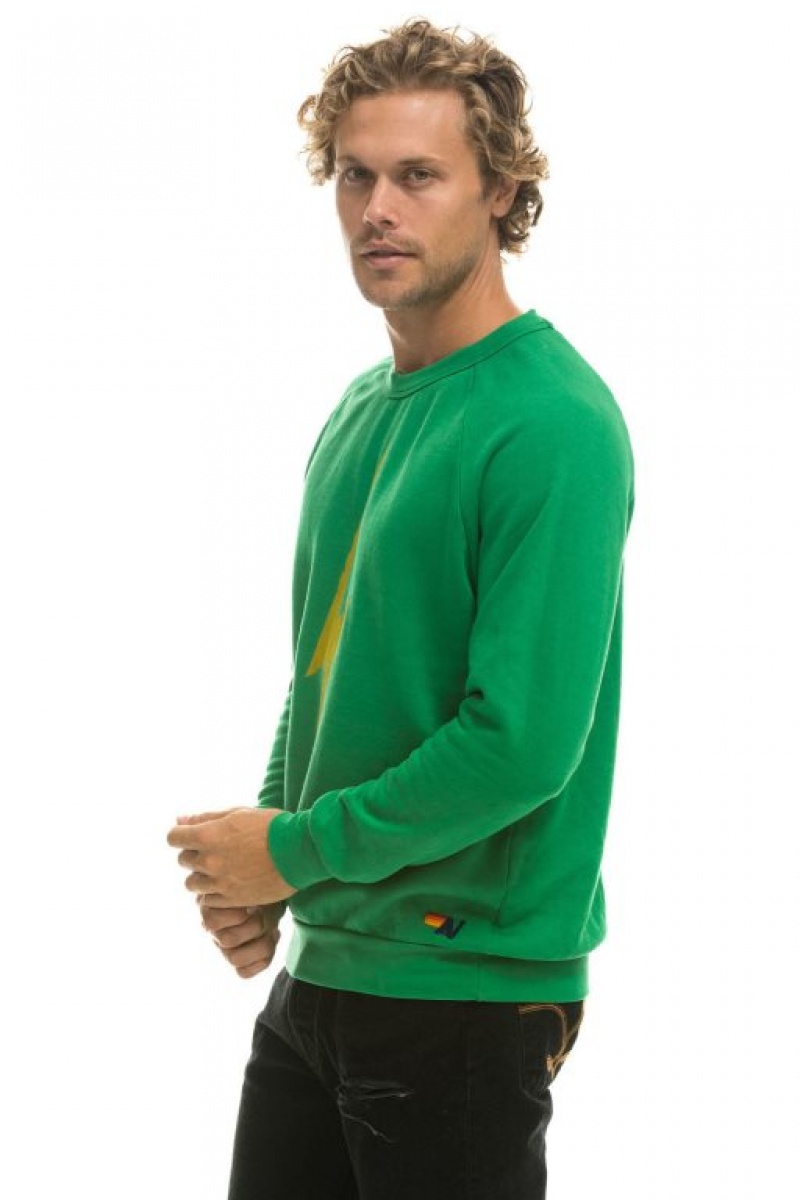 Sudaderas Aviator Nation Bolt Crew Mujer Green | 18RDENZXM