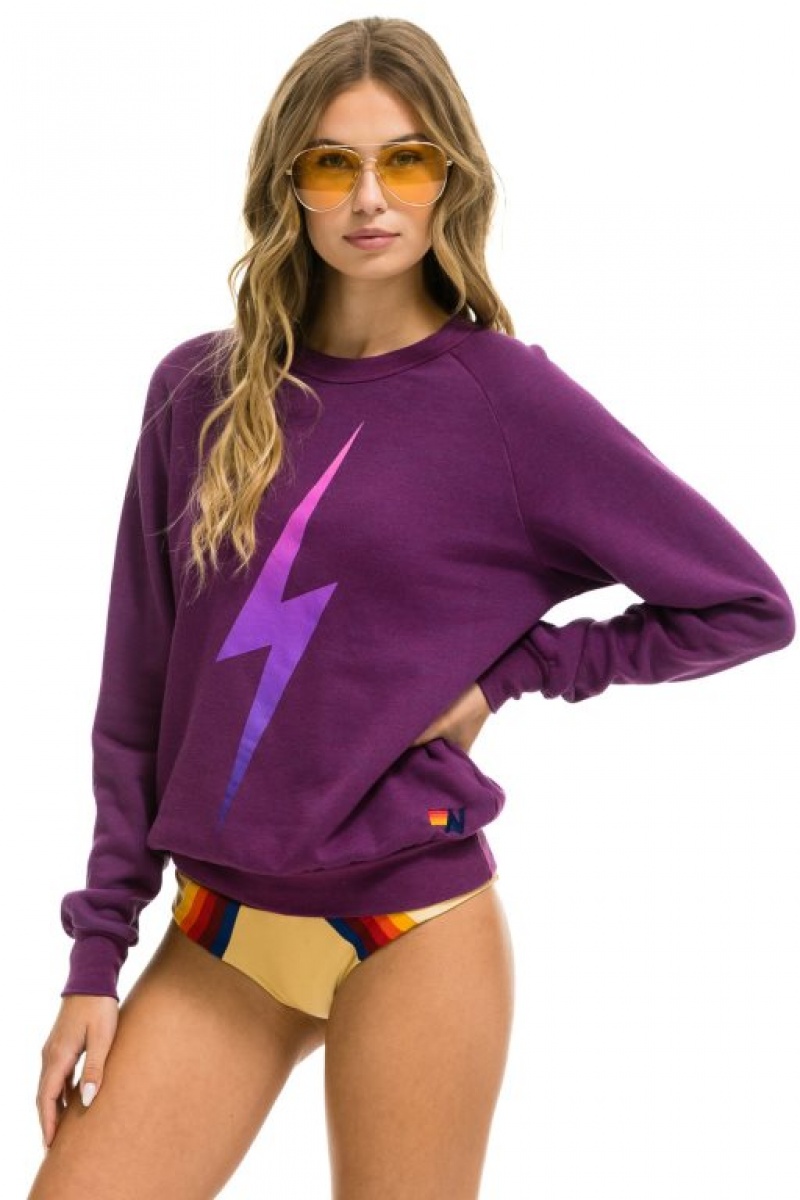 Sudaderas Aviator Nation Bolt Fade Mujer Purple / Pink Purple | 18CMXONVF