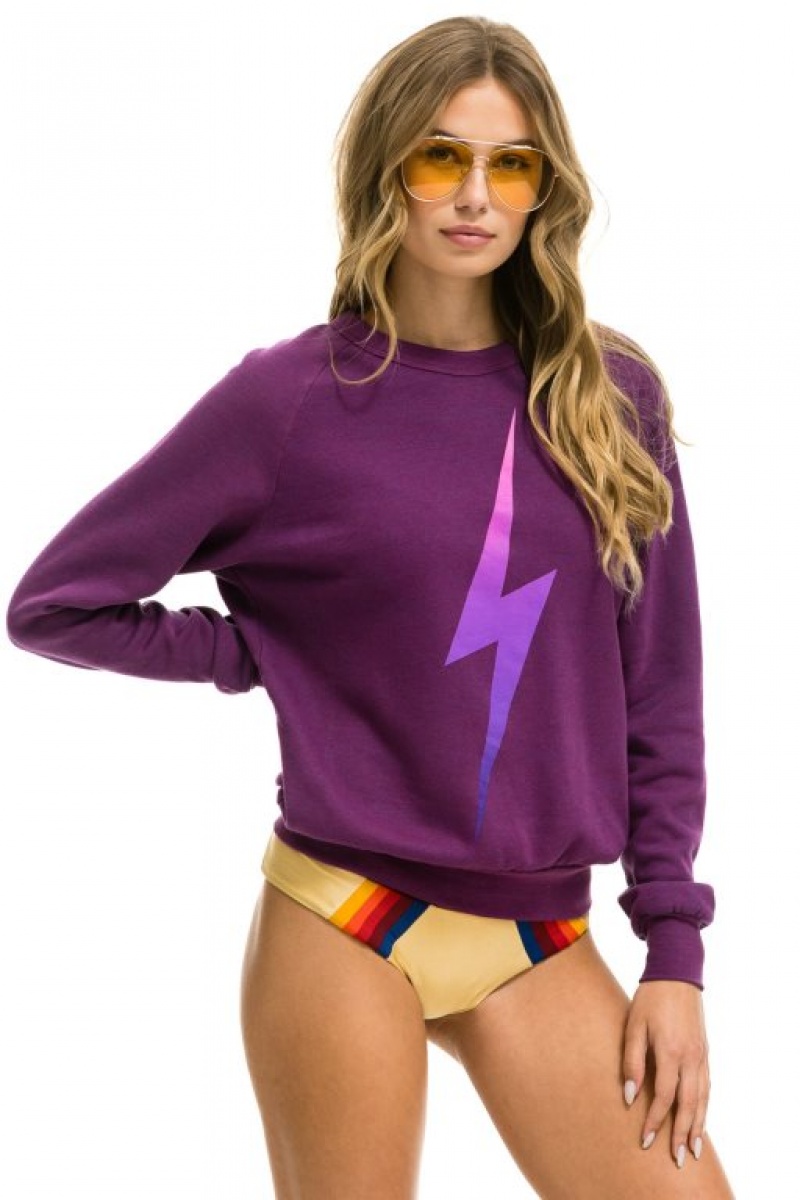 Sudaderas Aviator Nation Bolt Fade Mujer Purple / Pink Purple | 18CMXONVF