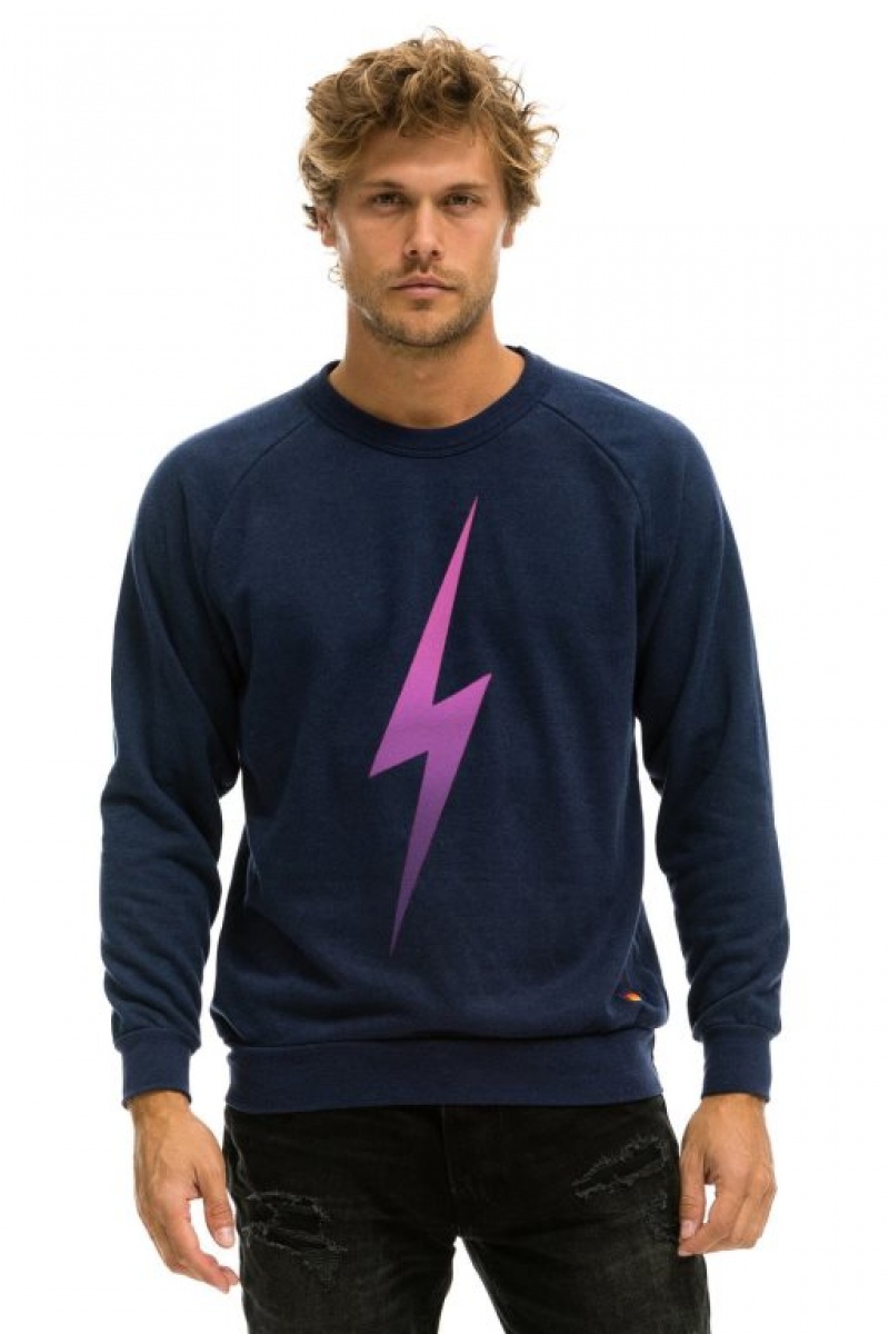 Sudaderas Aviator Nation Bolt Fade Mujer Navy / Pink Purple | 18CYROPSN