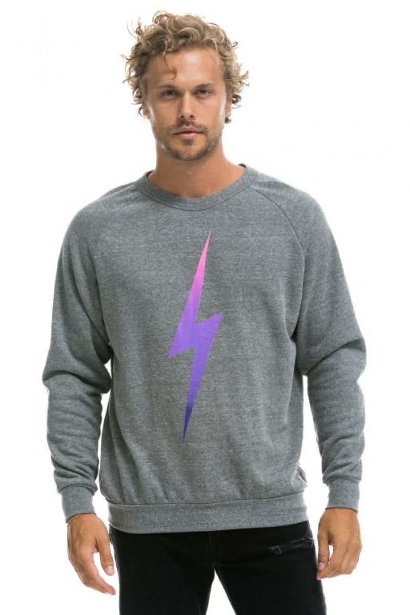 Sudaderas Aviator Nation Bolt Fade Mujer Grey / Pink Purple | 18EWNZSYT