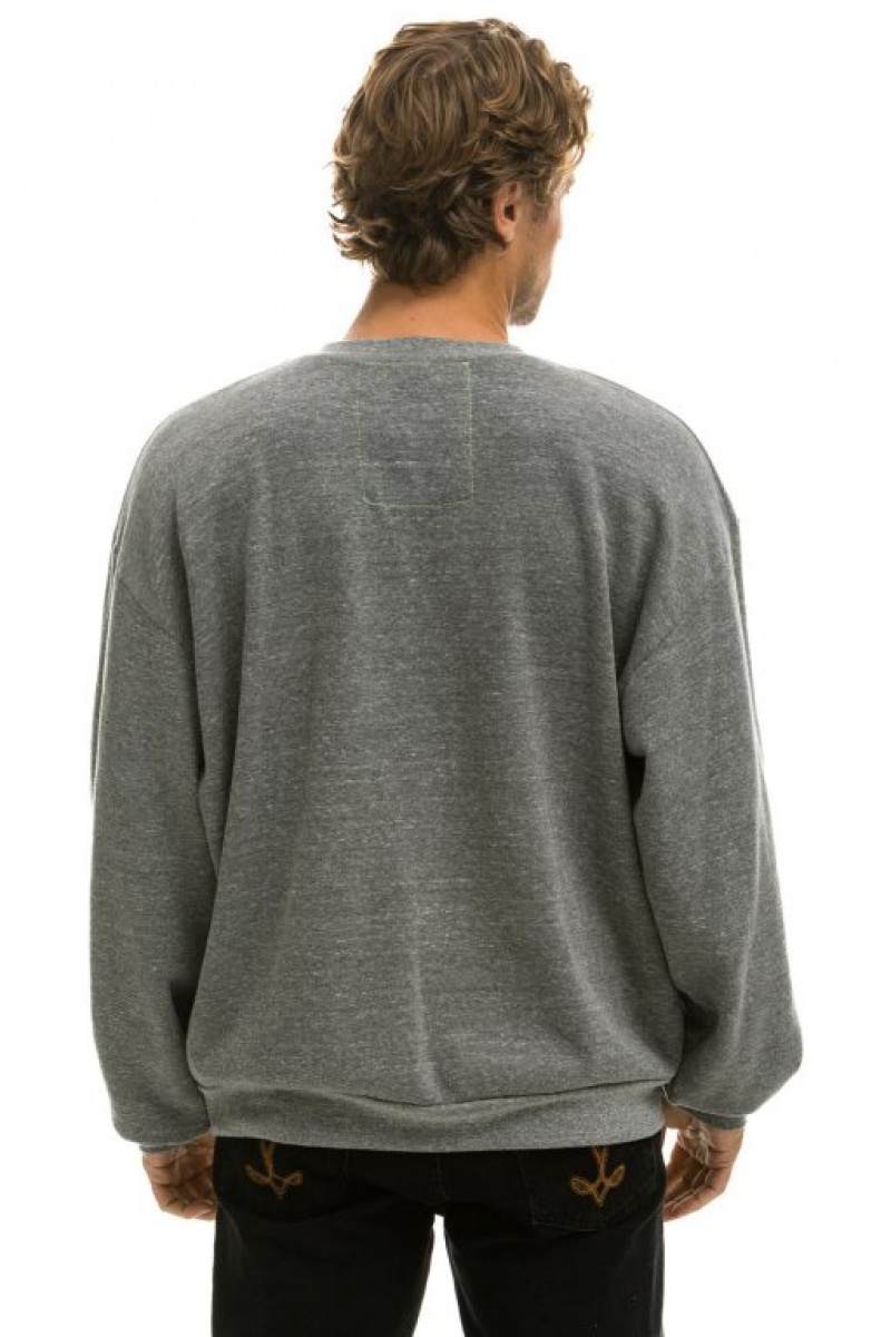 Sudaderas Aviator Nation Bolt Stitch Relaxed Crew Mujer Grey / Black | 17FKYGVOW