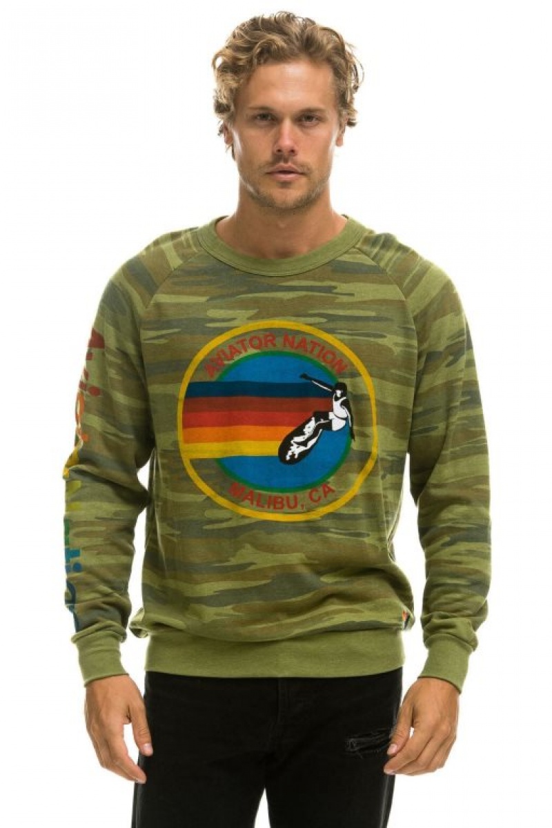 Sudaderas Aviator Nation Bu - Crew Mujer Camo | 20CTUGWRI