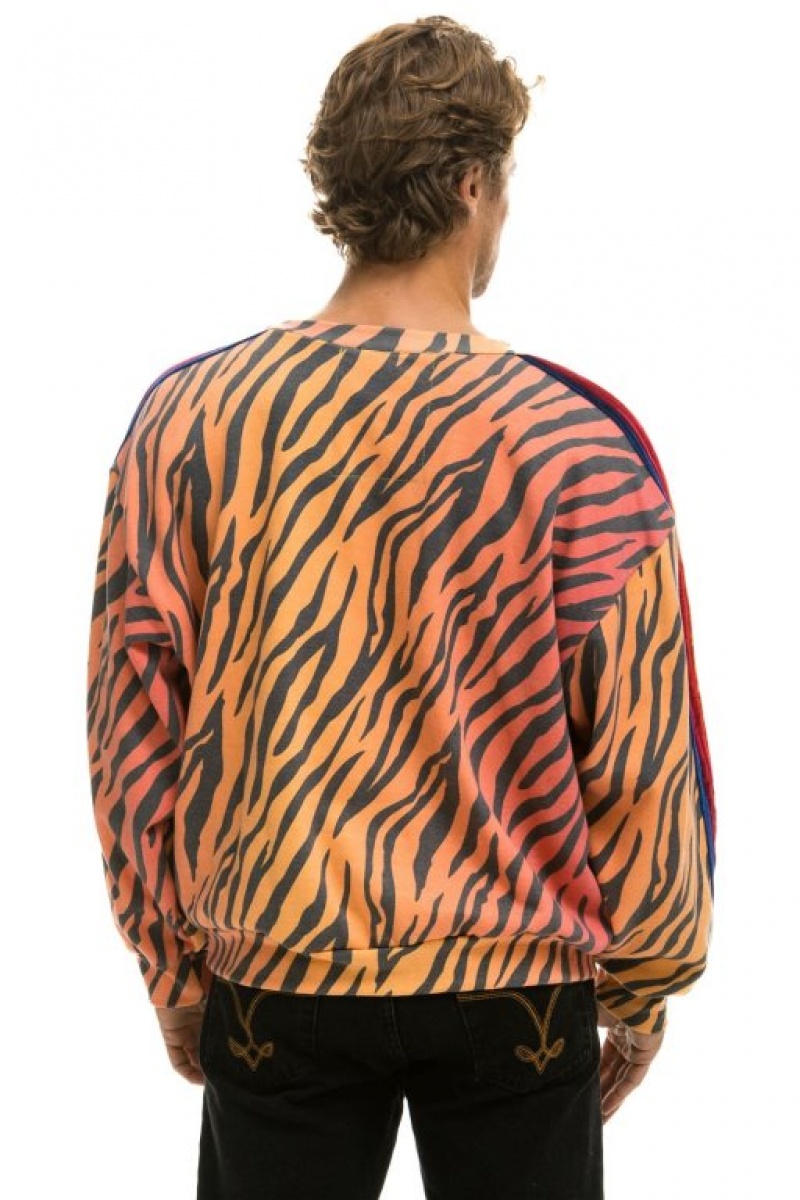 Sudaderas Aviator Nation Classic Relaxed Fit Crew Mujer Tiger | 17OSYUBRC
