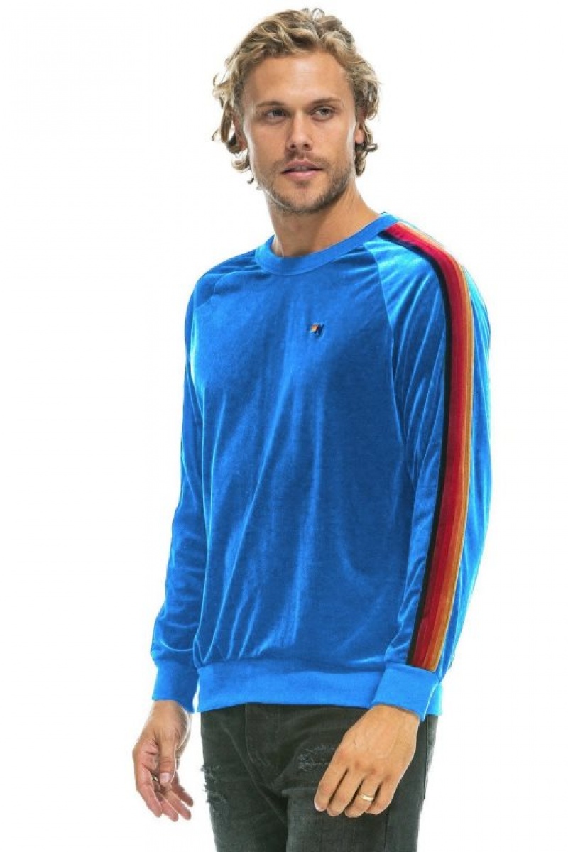 Sudaderas Aviator Nation Classic Velvet Mujer Blue | 17GSPYXUD