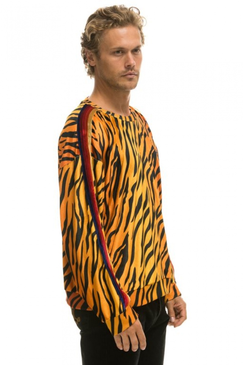 Sudaderas Aviator Nation Classic Velvet Relaxed Mujer Tiger | 17JYCDXVW