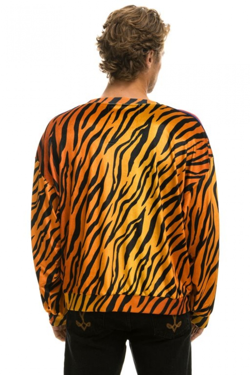 Sudaderas Aviator Nation Classic Velvet Relaxed Mujer Tiger | 17JYCDXVW