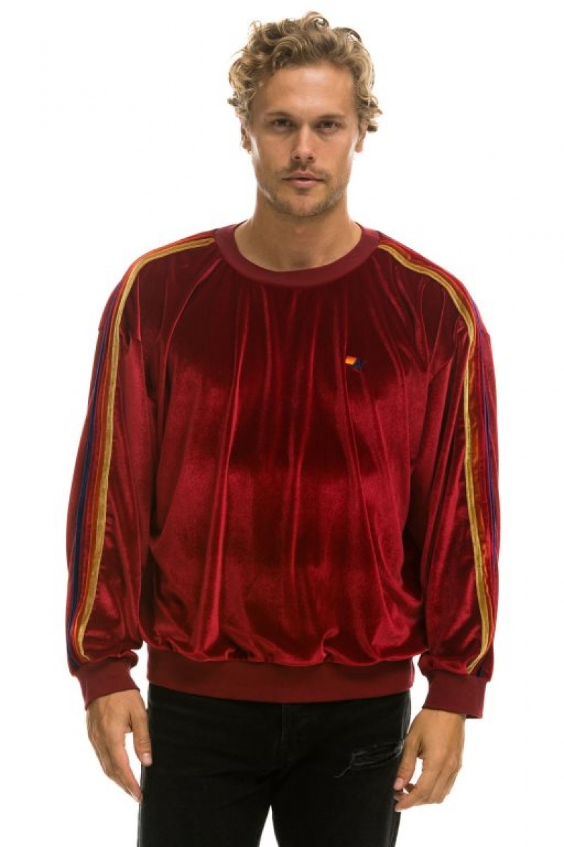 Sudaderas Aviator Nation Classic Velvet Relaxed Mujer Red | 17MZFNIWR