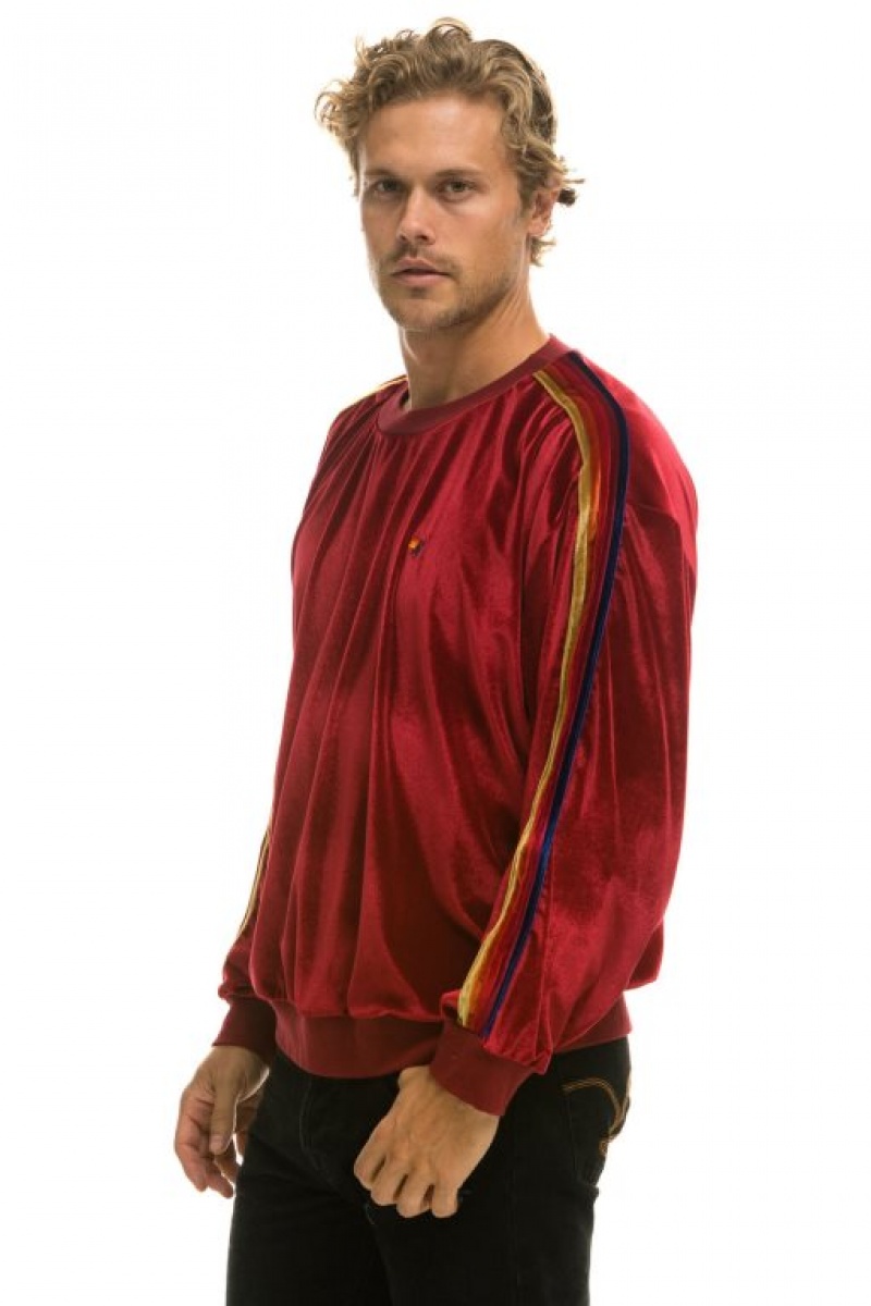 Sudaderas Aviator Nation Classic Velvet Relaxed Mujer Red | 17MZFNIWR