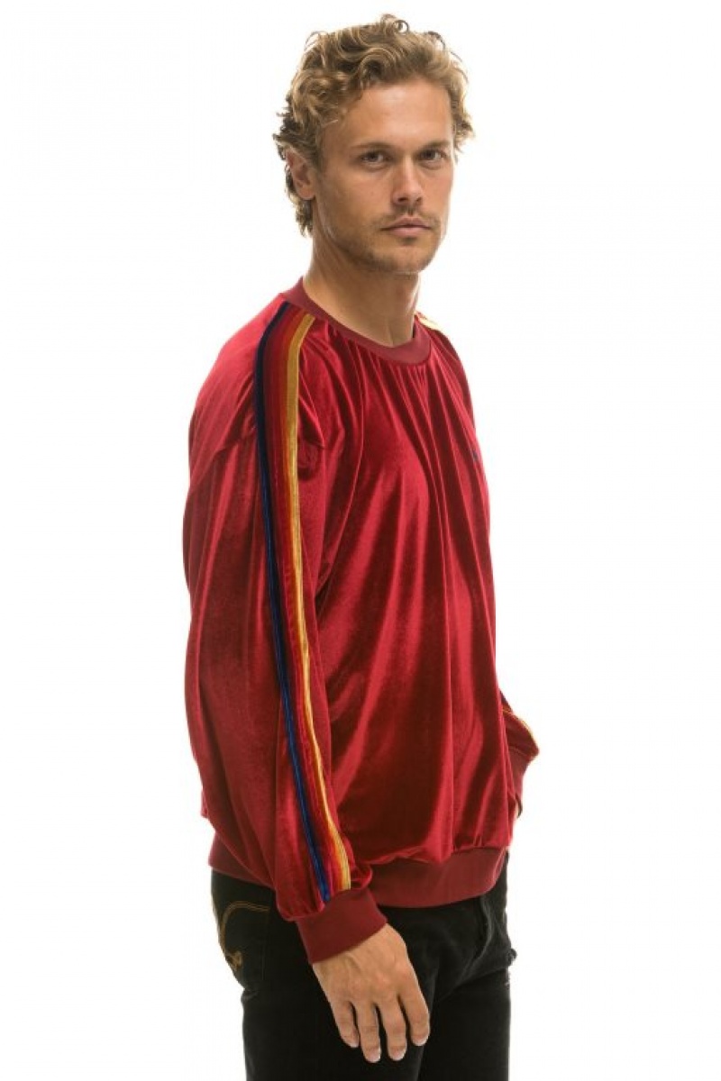 Sudaderas Aviator Nation Classic Velvet Relaxed Mujer Red | 17MZFNIWR