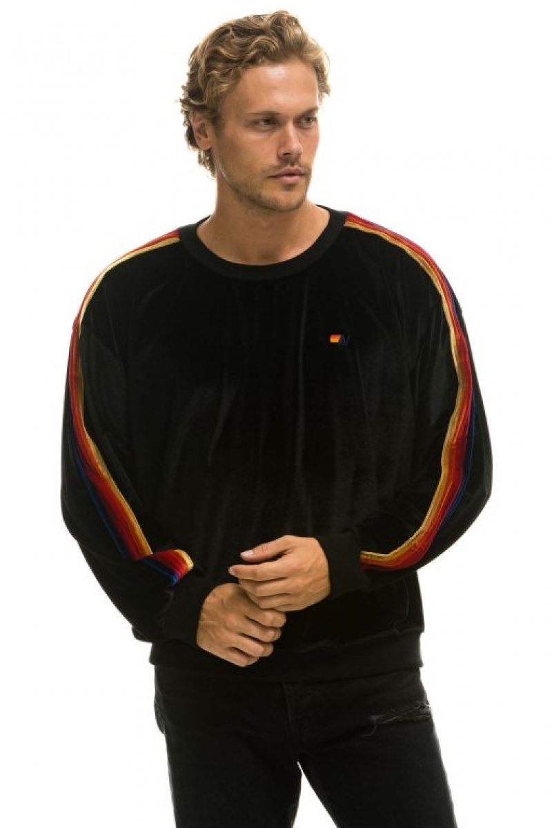 Sudaderas Aviator Nation Classic Velvet Relaxed Mujer Black | 17NMPSBFI