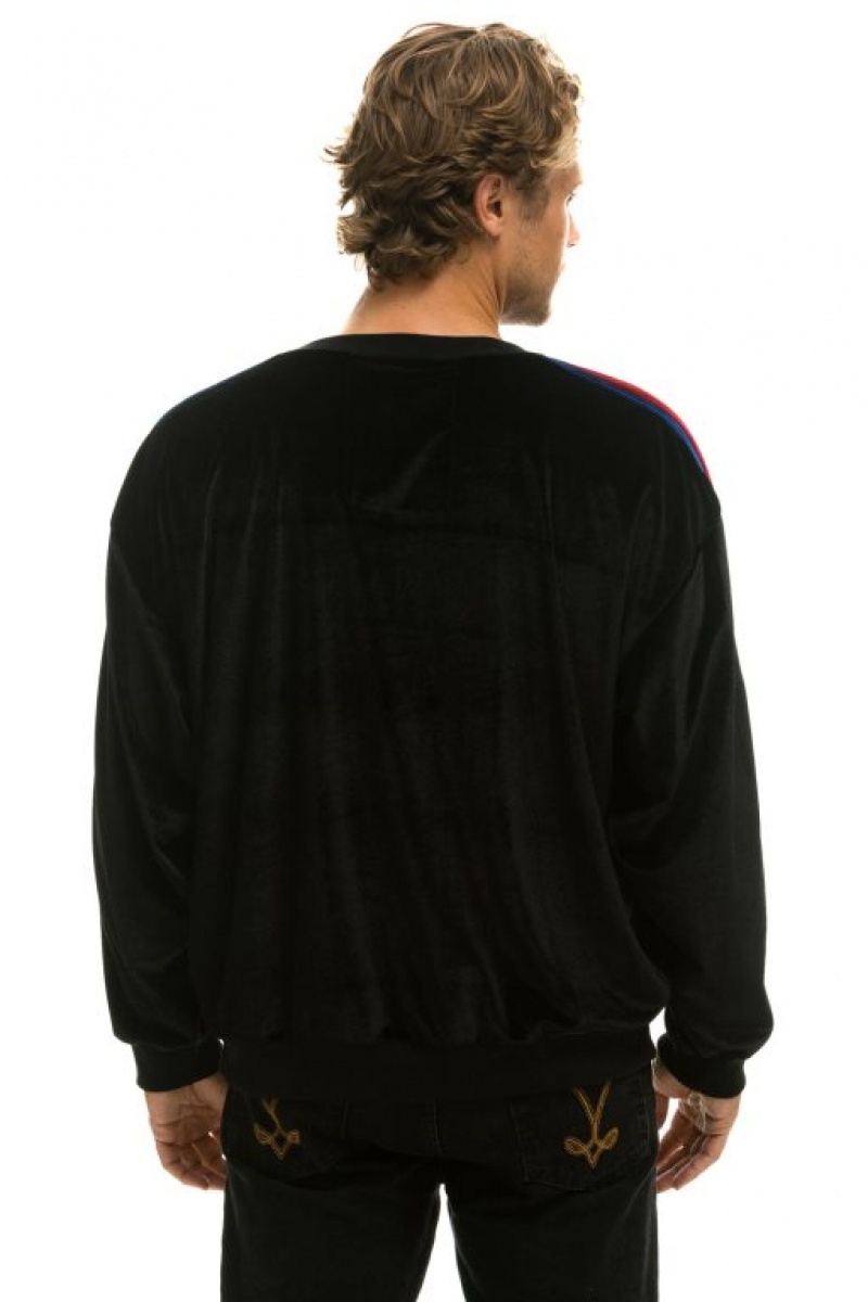 Sudaderas Aviator Nation Classic Velvet Relaxed Mujer Black | 17NMPSBFI