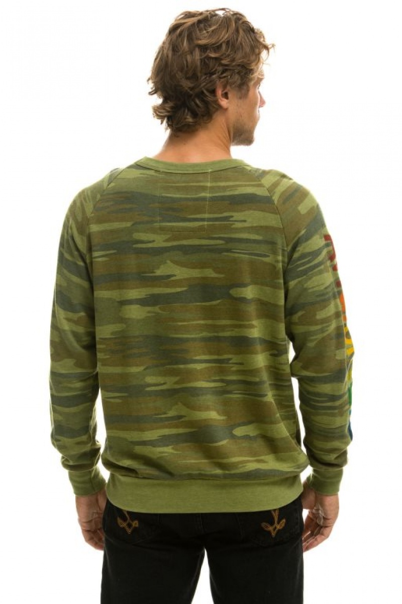 Sudaderas Aviator Nation Crew Mujer Camo | 19ZRACLVY