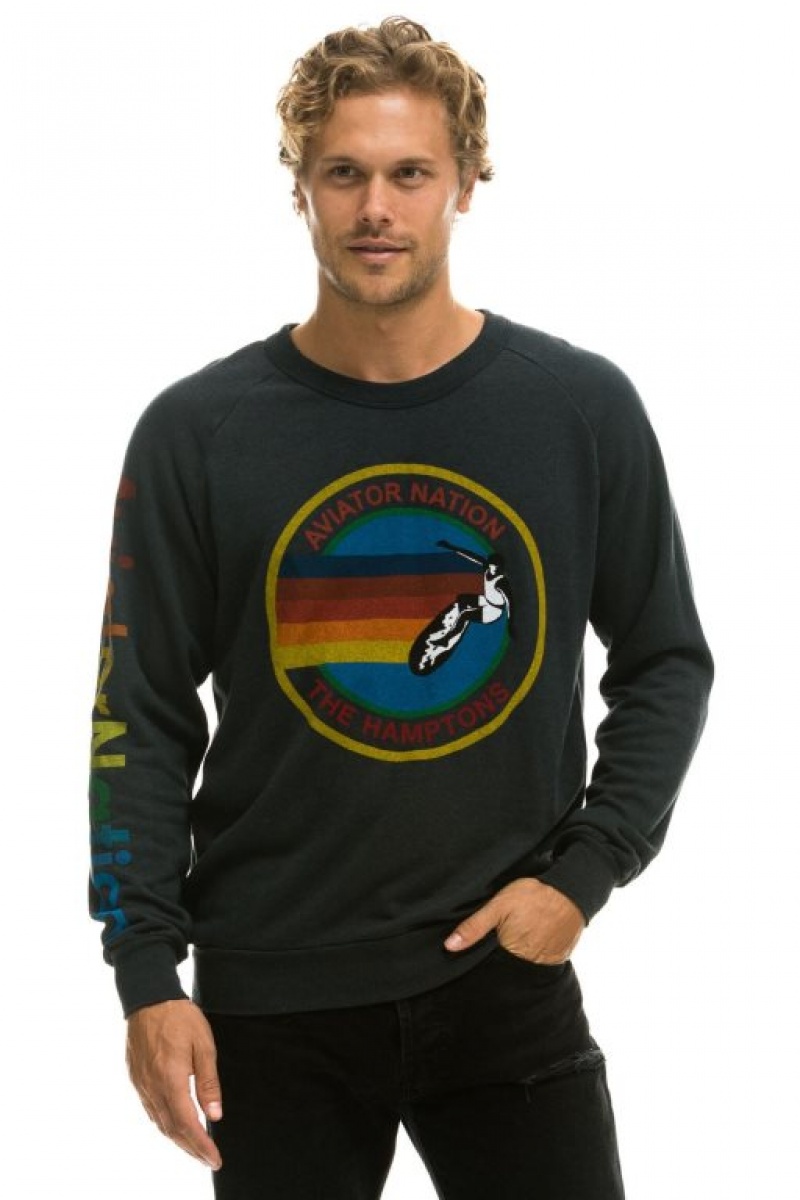 Sudaderas Aviator Nation Hamptons Crew Mujer Grey | 19XDWMSNG