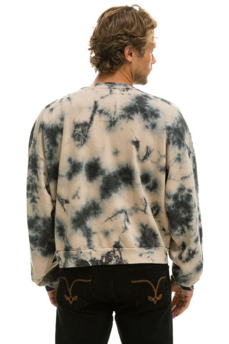 Sudaderas Aviator Nation Hand Dyed Yin Yang Relaxed Crew Mujer Tie Dye Dusty | 17ENGKYWQ