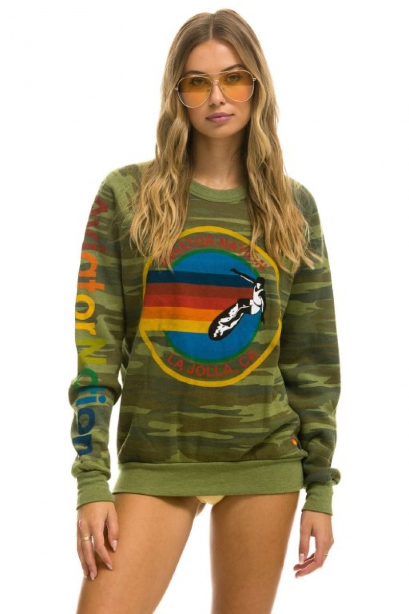 Sudaderas Aviator Nation La Jolla Mujer Camo | 19TJIMEZH