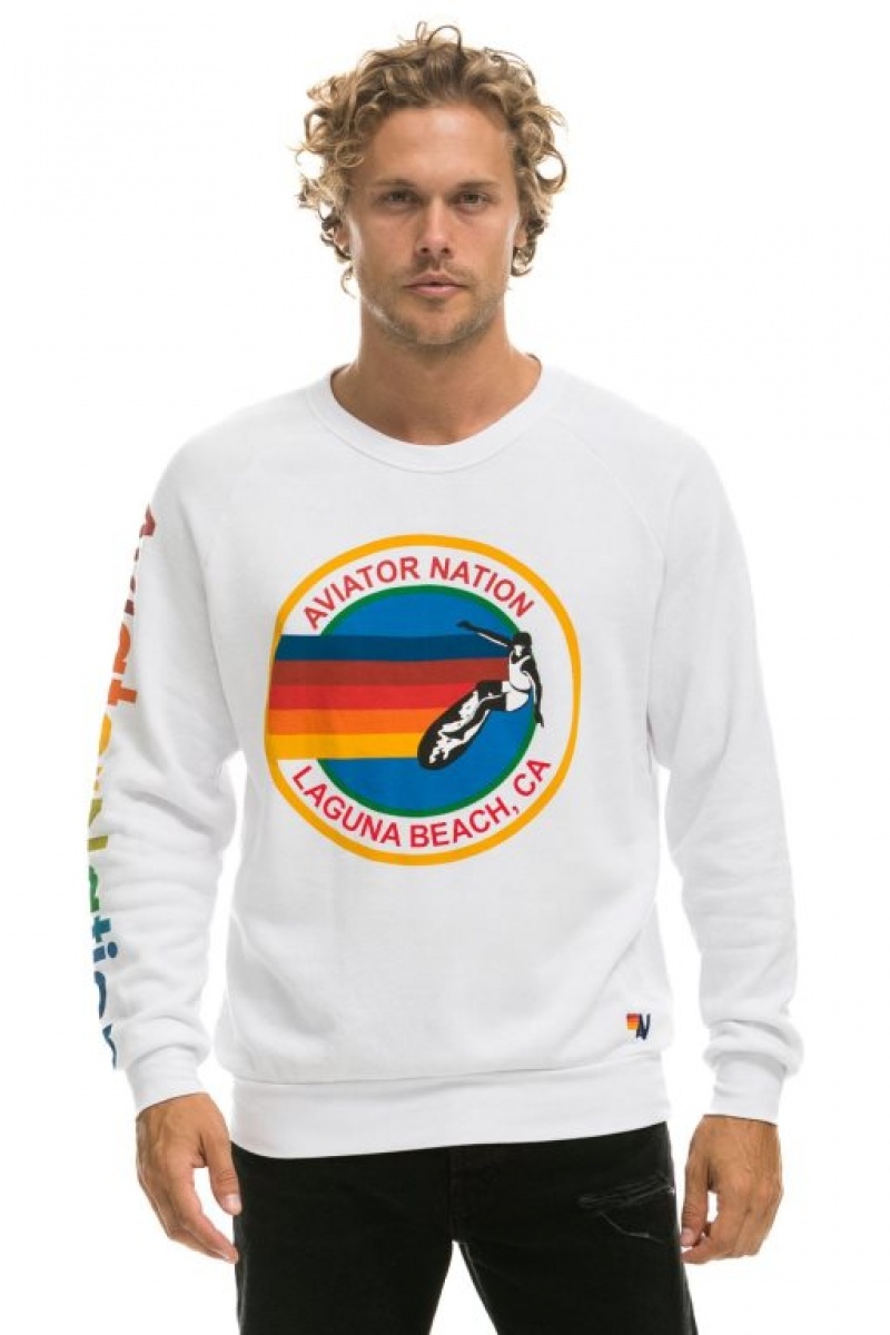 Sudaderas Aviator Nation Laguna Beach Mujer White | 19VOJKZRW