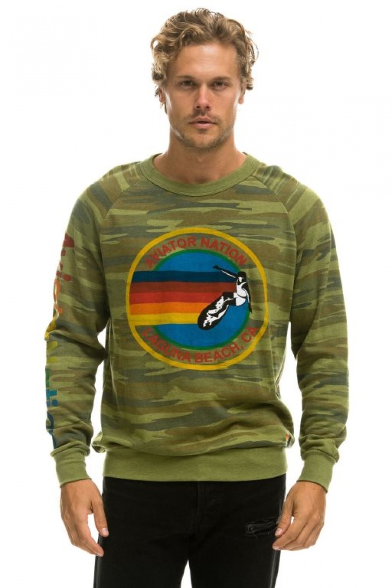 Sudaderas Aviator Nation Laguna Beach Mujer Camo | 19WNTCOZX