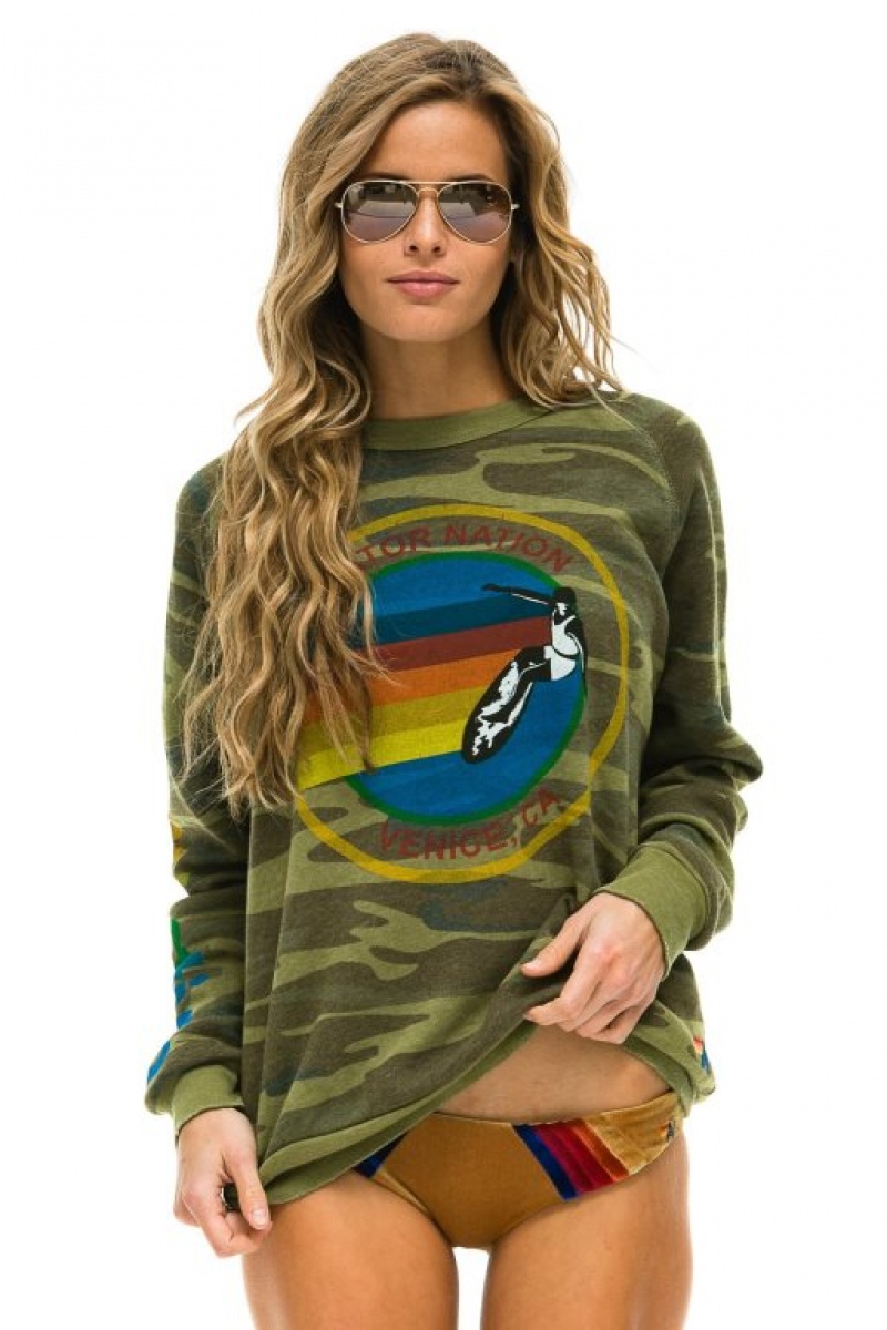 Sudaderas Aviator Nation Las Vegas Mujer Camo | 19STAFQGX