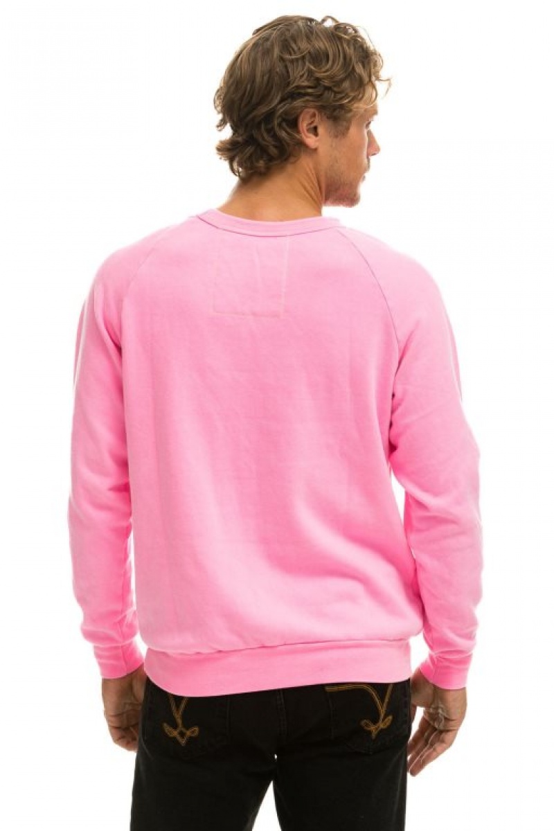 Sudaderas Aviator Nation Light Weight Bolt Crew Mujer Pink | 16UCXJPMY
