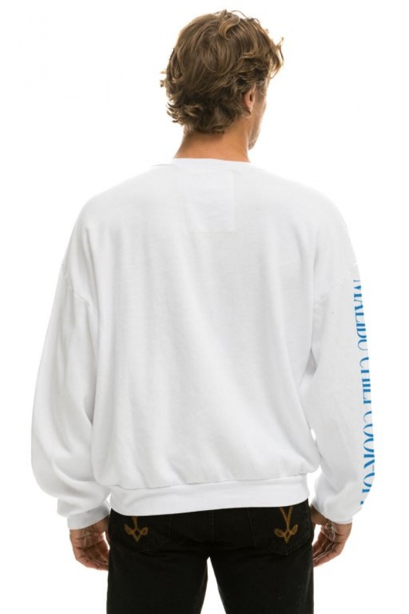 Sudaderas Aviator Nation Malibu Chili Cook-off 2023 Crew Relaxed Mujer White | 16PERAVLJ