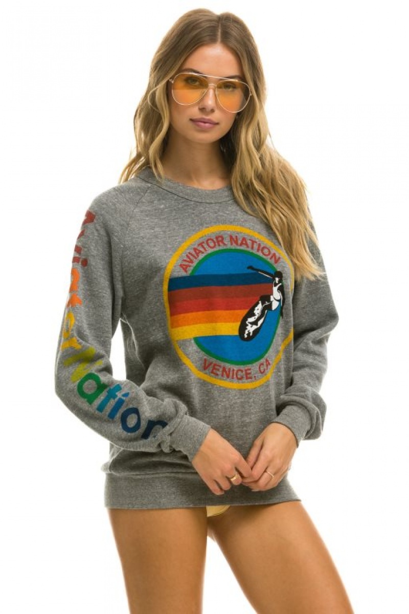 Sudaderas Aviator Nation Mujer Grey | 19DOJYBAC