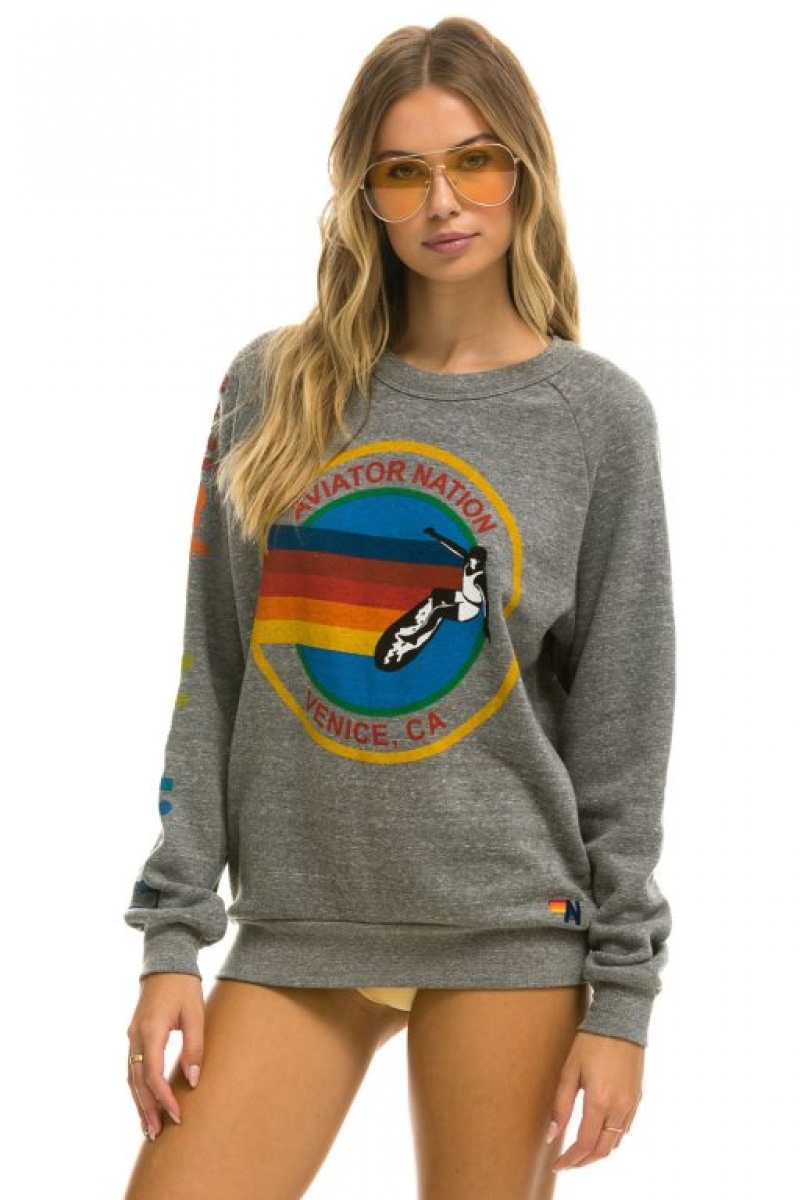 Sudaderas Aviator Nation Mujer Grey | 19DOJYBAC