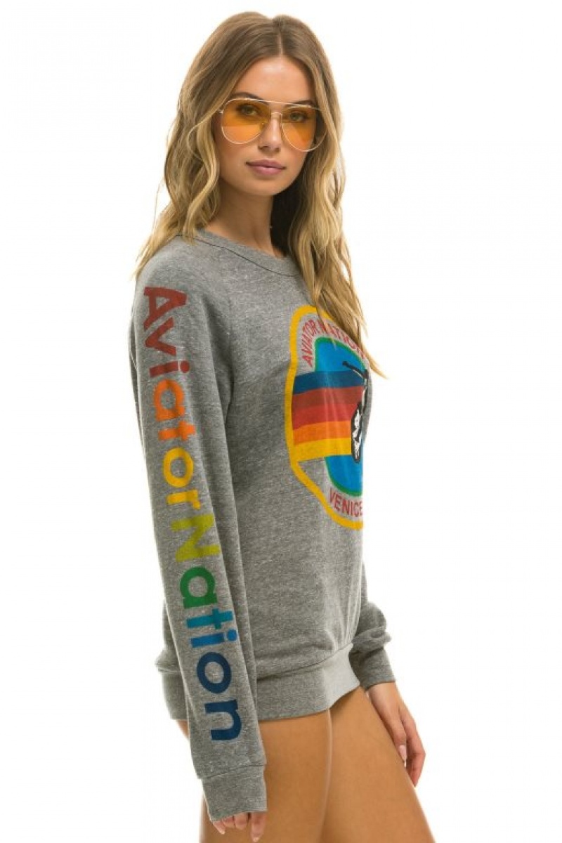 Sudaderas Aviator Nation Mujer Grey | 19DOJYBAC
