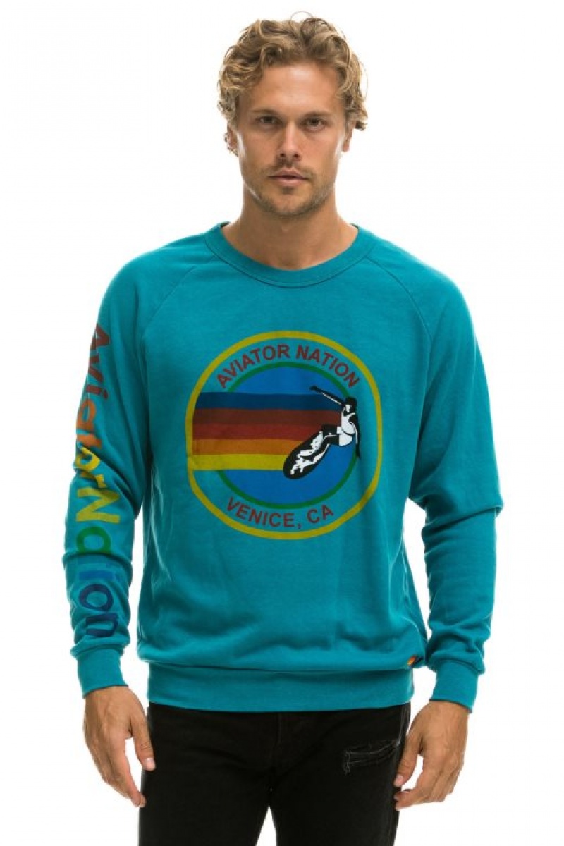 Sudaderas Aviator Nation Mujer Turquoise | 18XHOMVLT