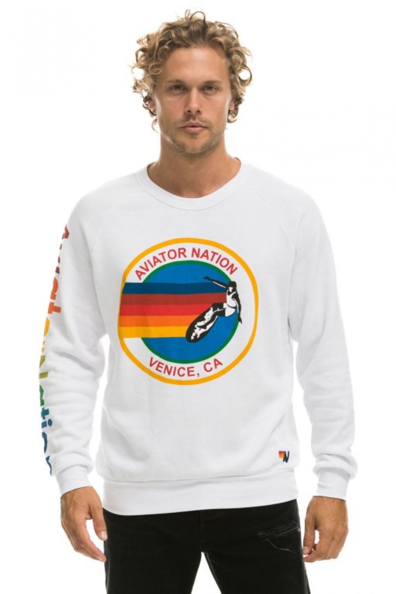 Sudaderas Aviator Nation Mujer White | 18VRJMDSG