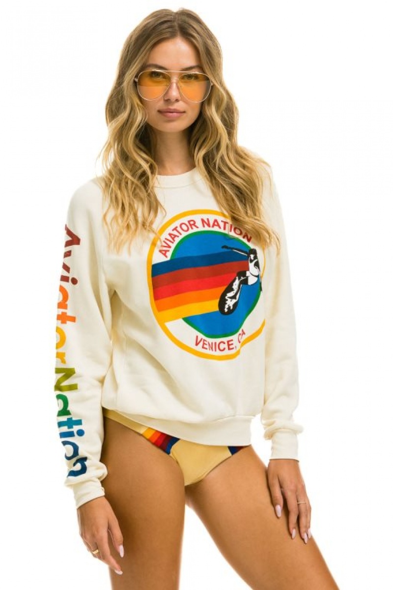 Sudaderas Aviator Nation Mujer White | 18VZXWRSF