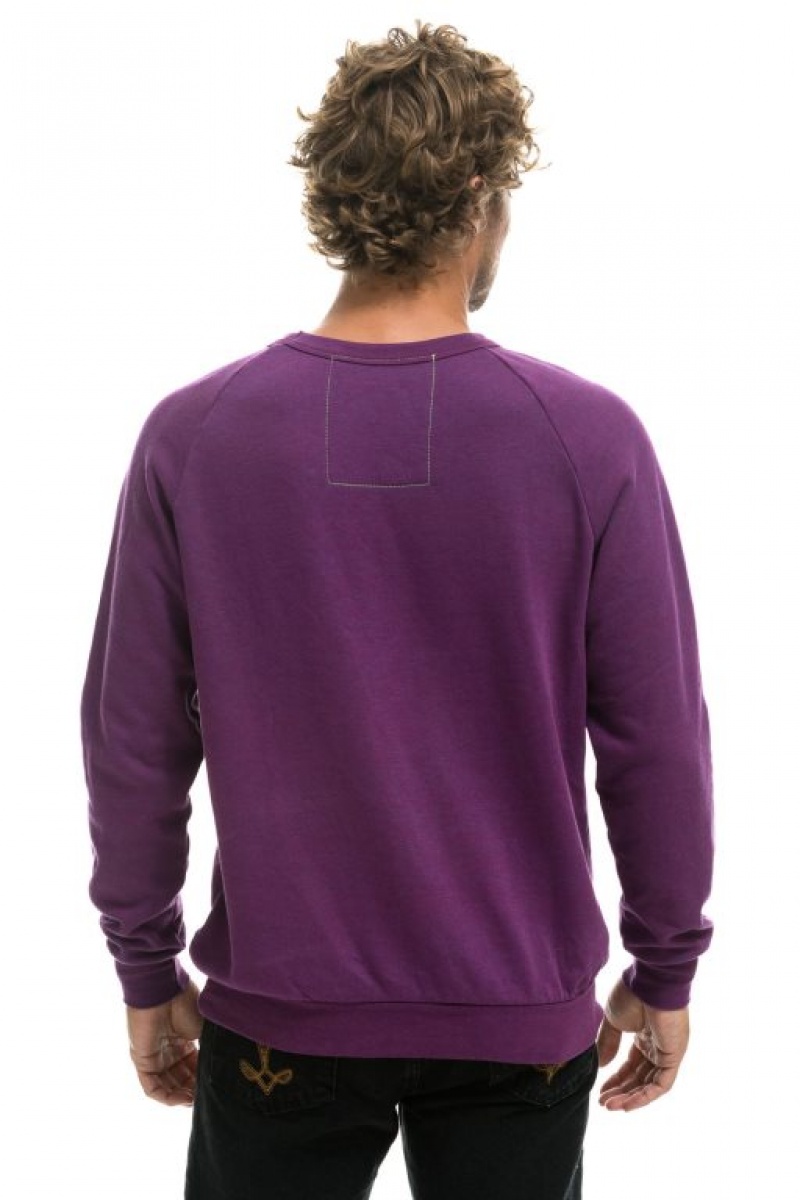 Sudaderas Aviator Nation Never Stop Chasing Rainbows Crew Mujer Purple | 16NZQTESF