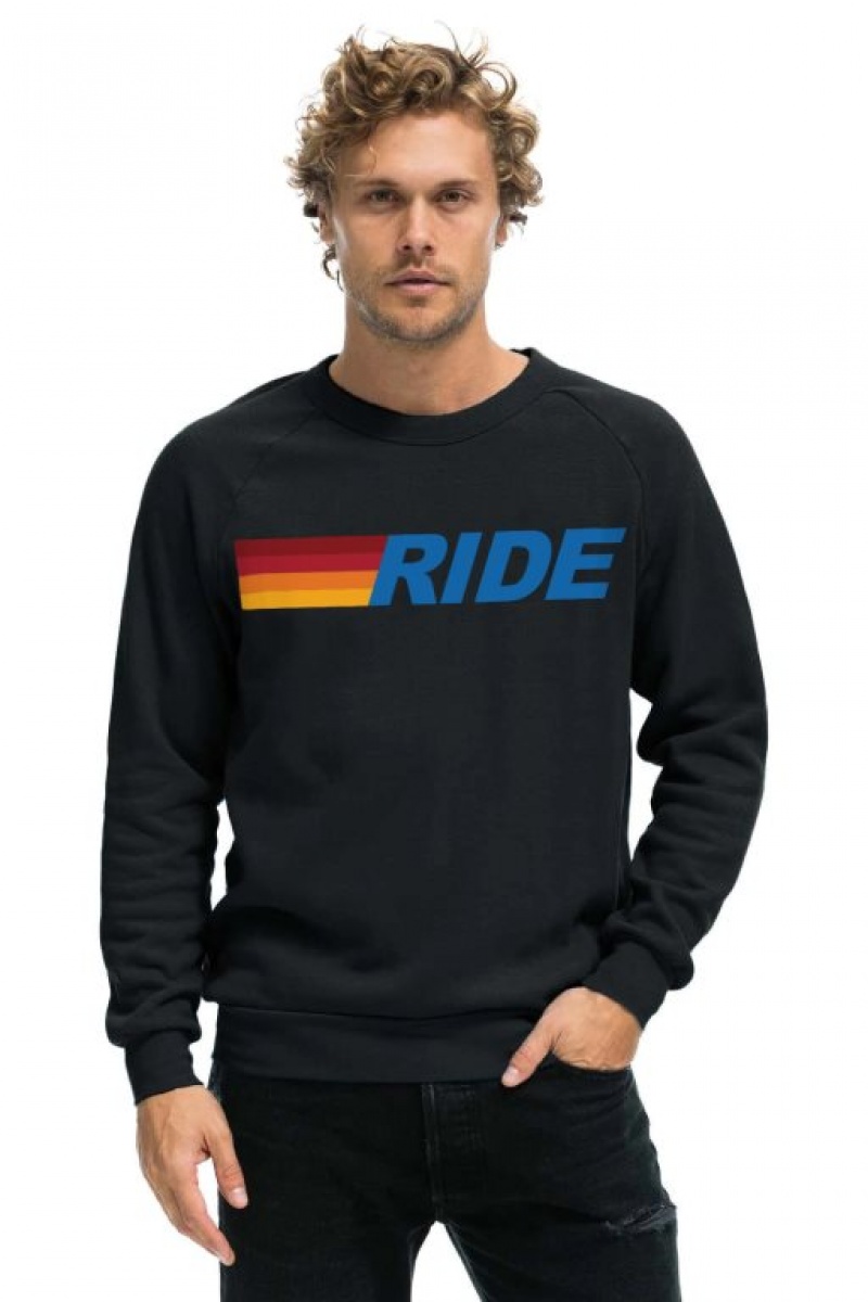 Sudaderas Aviator Nation Ride Logo Crew Mujer Grey | 15WMVQISX