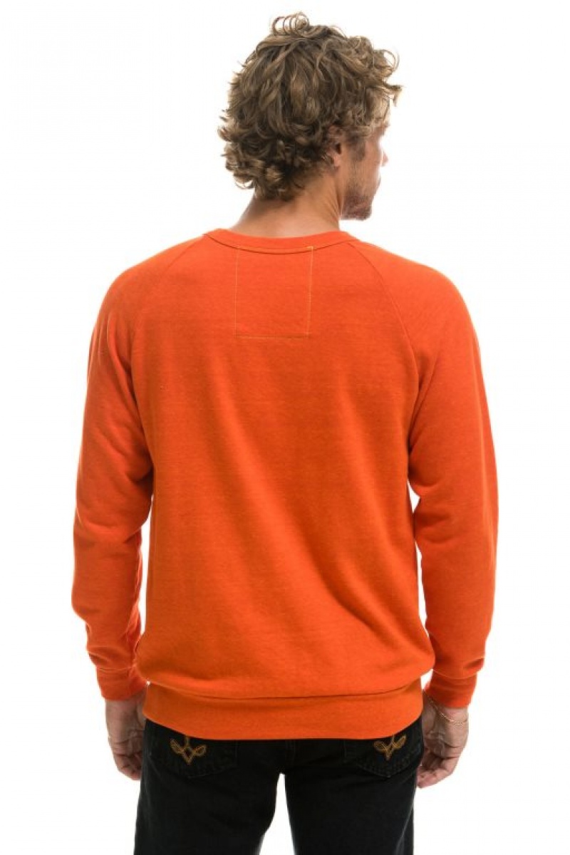 Sudaderas Aviator Nation Ride Logo White Crew Mujer Orange | 15SQZNKHX