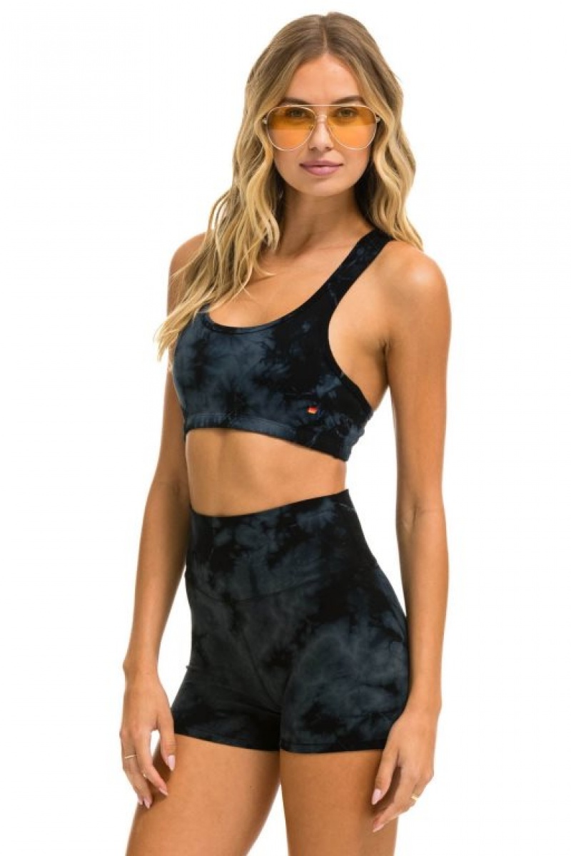 Sujetador Deportivo Aviator Nation Hand Dyed Mujer Tie Dye Crystal Smoke | 57LUBYOHG