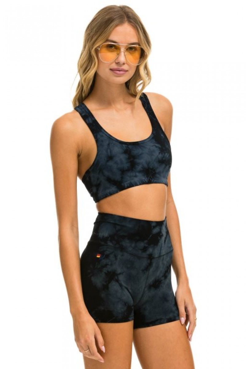 Sujetador Deportivo Aviator Nation Hand Dyed Mujer Tie Dye Crystal Smoke | 57LUBYOHG
