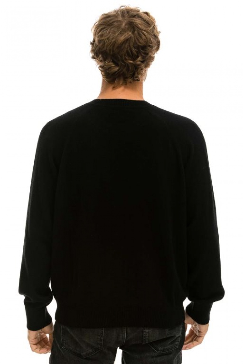 Suéter Aviator Nation Bolt Cashmere Light Hombre Black / White | 69QKREONH